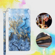 Etui z klapką do Oppo A17, Wallet, Marble niebieskie
