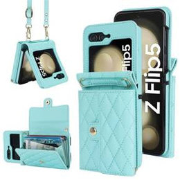 Etui skórzane Card Slots do Samsung Galaxy Z Flip5 5G, miętowe