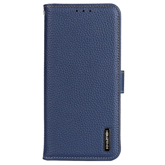 Skórzane Etui KHAZNEH RFID do OnePlus 12R, Litchi Texture, niebieskie