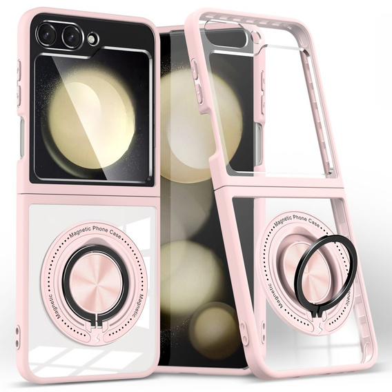 Etui do Samsung Galaxy Z Flip7 FE / Z Flip6, Corners Dropproof, do MagSafe, przezroczyste / różowe