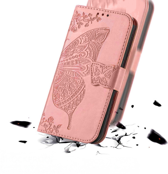 Etui z klapką Butterfly do Realme C71 – eleganckie i funkcjonalne, różowe