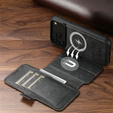 Etui z klapką 2w1 do iPhone 17 Pro Max, SUTENI, do MagSafe, czarne