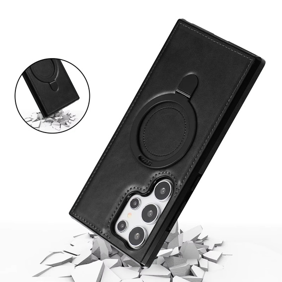 Etui do Samsung Galaxy S25 Ultra z podstawką – kompatybilne z MagSafe, czarne