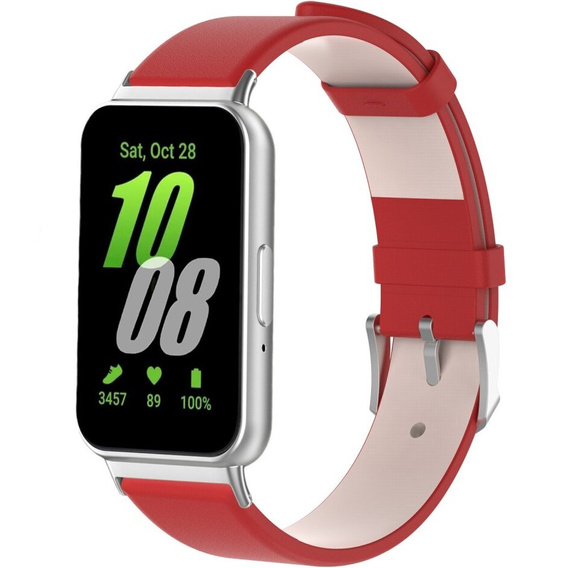 Pasek Skórzany do Samsung Galaxy Fit 3, Czerwony