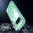 Etui do Google Pixel 9 / Google Pixel 9 Pro, Shockproof, ze szkłem, do MagSafe, zielone