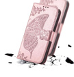 Etui z klapką do Motorola Edge 50 Neo / Motorola ThinkPhone 25, Butterfly, różowe rose gold