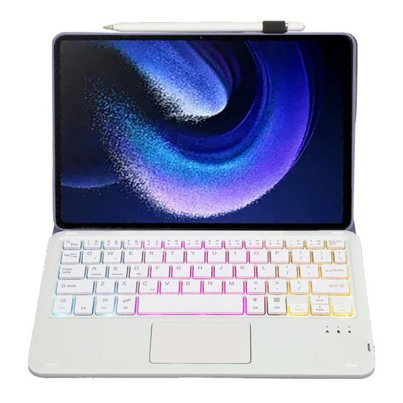 Etui z podświetlaną klawiaturą bluetooth touchpad do Xiaomi Pad 6 / 6 Pro, Fioletowe