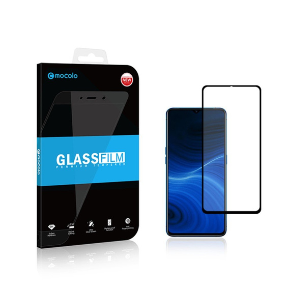 Szkło Hartowane Mocolo Full Glue do Realme 6 Pro, czarna ramka