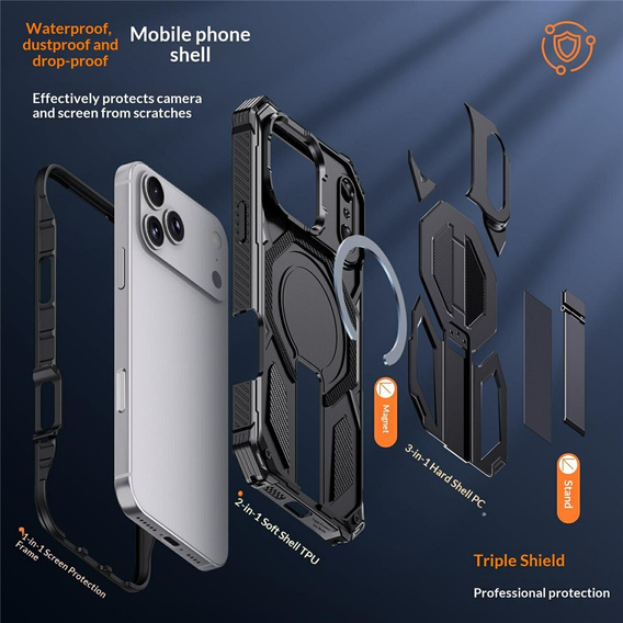 Etui ochronne z podstawką kompatybilne z MagSafe do iPhone 17 Pro Max