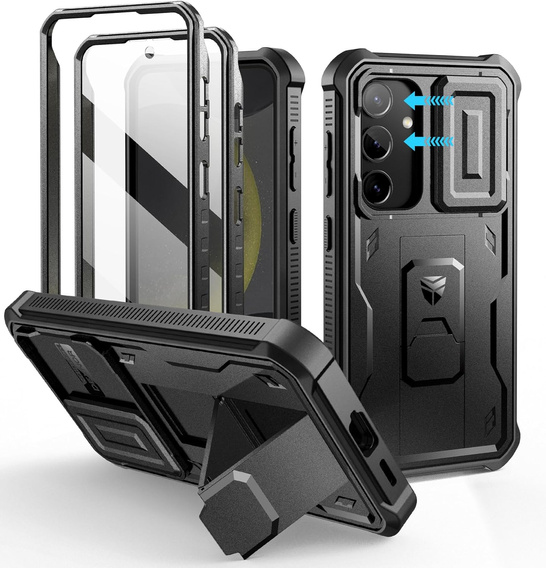 Etui pancerne do Samsung Galaxy S24, Dexnor Full Body (Two Frames), czarne