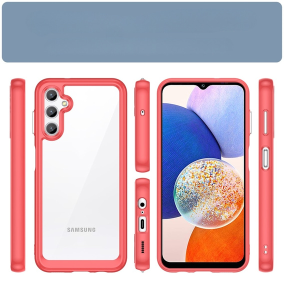 Etui do Samsung Galaxy A14 4G/5G, Fusion Hybrid, przezroczyste / czerwone