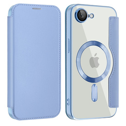 Etui z klapką do iPhone 16E, RFID Wallet MagSafe z ochroną aparatu, niebieskie
