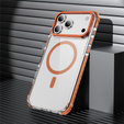 Etui pancerne do MagSafe bezbarwne z pomarańczowymi bokami do iPhone 17 Pro Max