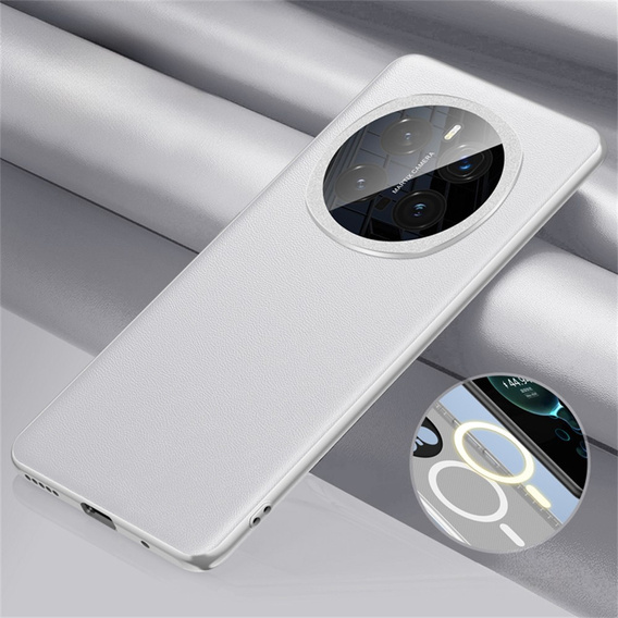 Etui do Honor Magic 7 Pro 5G, Leather Hybrid MagSafe, szary