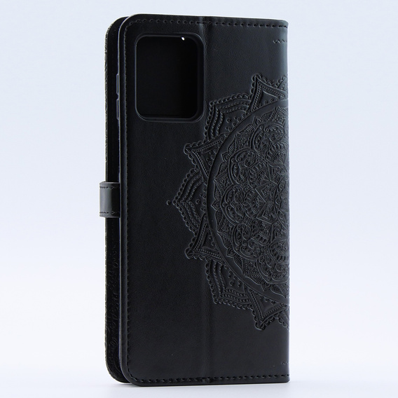 Etui z klapką do Motorola Moto G54 5G, Mandala, czarne