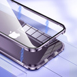 Etui do iPhone 15 Pro Max, Magnetic Dual Glass, fioletowe