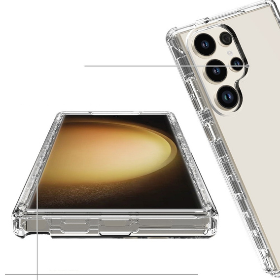Etui do Samsung Galaxy S24 Ultra, Shockproof, z folią, przezroczyste