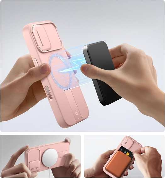 Etui do iPhone 17, Suritch Shockproof, do MagSafe – różowe