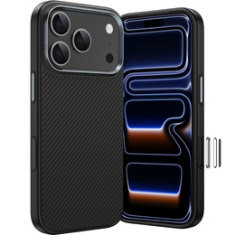 Etui BENKS Kevlar Armor PRO Carbon Fiber 600D A070 do MagSafe z aktywnym przyciskiem do iPhone 17 Pro Max