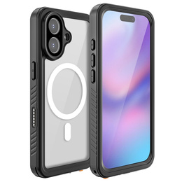 Etui Redpepper do iPhone 17, Wodoodporne IP68, do MagSafe, przezroczyste z czarnymi bokami
