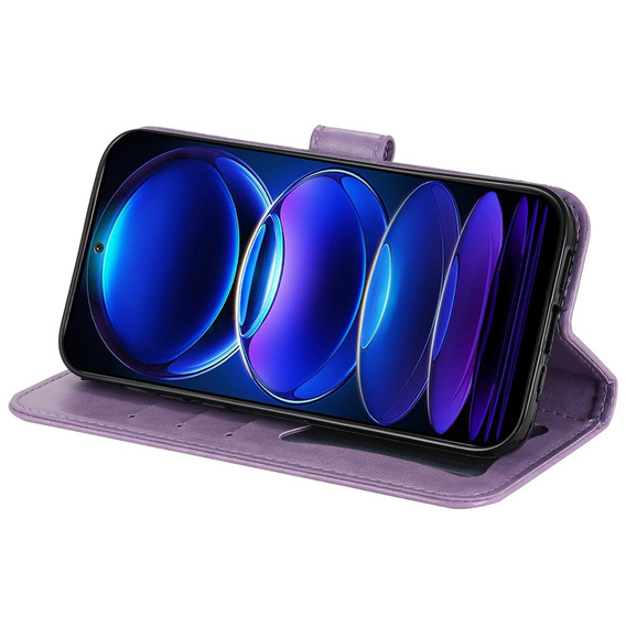 Etui z klapką do Xiaomi Redmi Note 12 5G / POCO X5 5G, Mandala, fioletowe