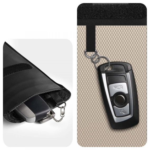 Spigen Etui pionowe Klatka Faradaya na kluczyk, kartę płatniczą, Black