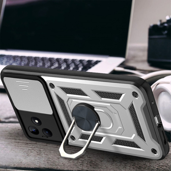Etui pancerne do Realme C53 4G, CamShield Slide, srebrne