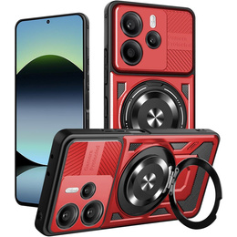 Etui Pancerne z Podstawką do Xiaomi Redmi Note 14 4G – Czerwone