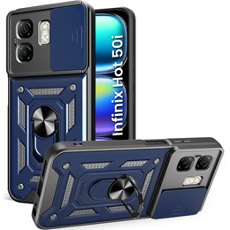 Etui pancerne do Infinix Hot 50i 4G, CamShield Slide, niebieskie