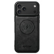 Etui z klapką 2w1 do iPhone 17 Pro Max, SUTENI, do MagSafe, czarne