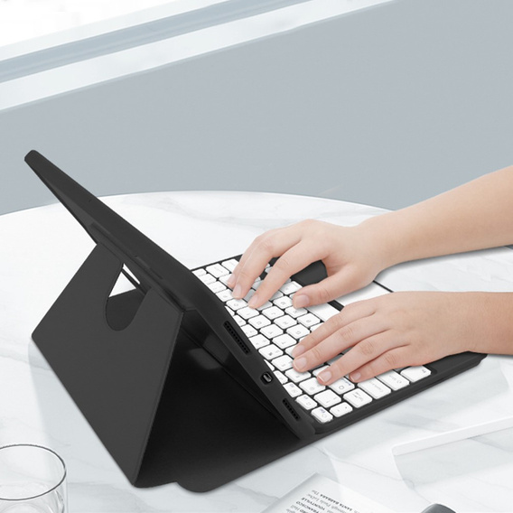 Etui z klawiaturą do iPad 10.2" 2021/2020/2019 (9/8/7 gen.), Touchpad Pen Slot, czarne