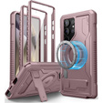 Etui pancerne do Samsung Galaxy S24 Ultra, Dexnor Full Body MagSafe, różowe