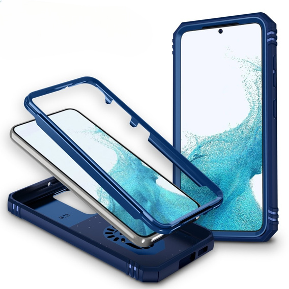 Etui pancerne do Samsung Galaxy S23 Plus, CamShield Slide, niebieskie