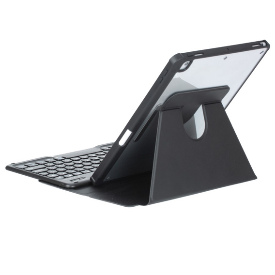 Etui z klawiaturą do iPad 11" 2025 A16 (11 gen.) / iPad 10.9" 2022 (10 gen.), Rotary 360° Leather, czarne