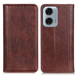 Etui do Motorola Moto G24 / G24 Power / G04, Wallet Litchi Leather, brązowe