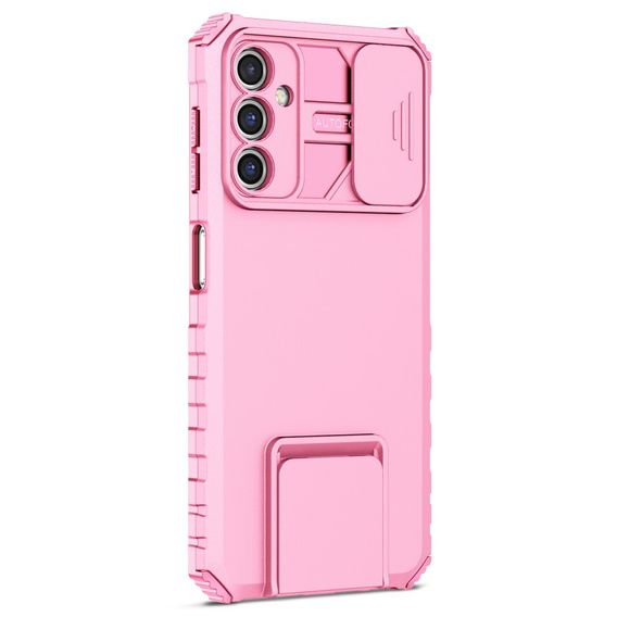 Etui pancerne do Samsung Galaxy A14 4G/5G, Camshield z podstawką, Różowe