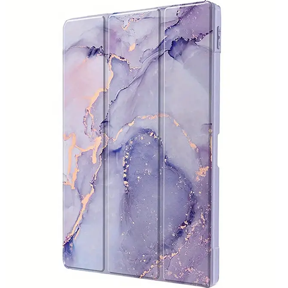 Etui do iPad 11" 2025 A16 (11 gen.) / iPad 10.9" 2022 (10 gen.), Smartcase Hybrid, z miejscem na rysik, Marble fioletowe