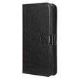 Etui z klapką do Google Pixel 8 Pro, Crazy Horse Wallet, czarne