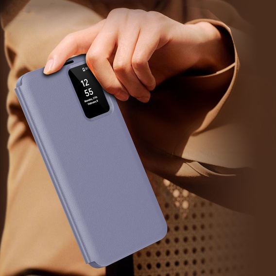 Etui z klapką do Samsung Galaxy S24 Ultra, Smart View Wallet, fioletowe