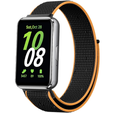 Pasek Nylonowy do Samsung Galaxy Fit 3, Czarny/Pomarańczowy