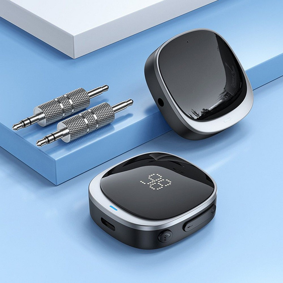 Adapter AUX Bluetooth Hoco E80 z wyświetlaczem