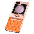 Etui do Samsung Galaxy Z Flip7 FE / Z Flip6, Rhombus Grid, pomarańczowe