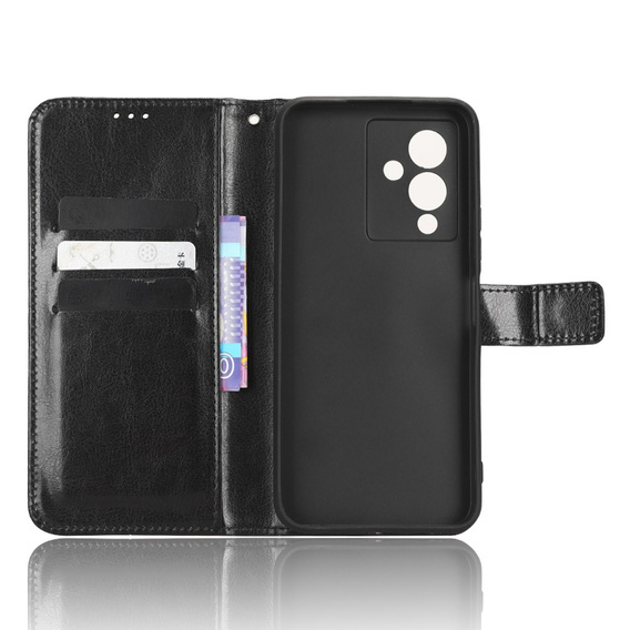 Etui z klapką do Infinix Note 12 5G, Crazy Horse Wallet, czarne