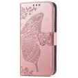 Etui z klapką do Samsung Galaxy S25 FE, Butterfly, różowe rose gold