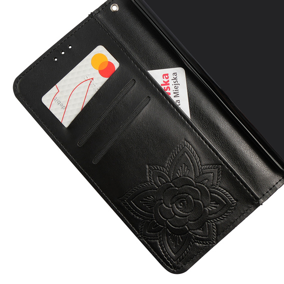 Etui z klapką do Realme 11 Pro / 11 Pro +, Butterfly, czarne
