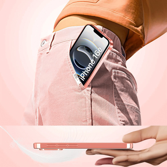 Etui do iPhone 16E, Electro MagSafe, różowe + Szkło na ekran