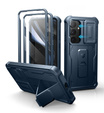 Etui pancerne do Samsung Galaxy S25+ Plus, Dexnor Full Body (Two Frames), granatowe