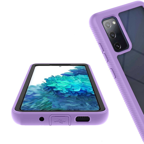 Etui do Samsung Galaxy S20 FE, Shockproof, z folią, fioletowe