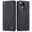 Etui CASEME do Xiaomi 12T / 12T Pro, Leather Wallet Case, czarne
