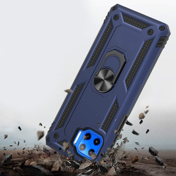 Etui pancerne do Motorola Moto G 5G Plus, Nox Case Ring, niebieskie